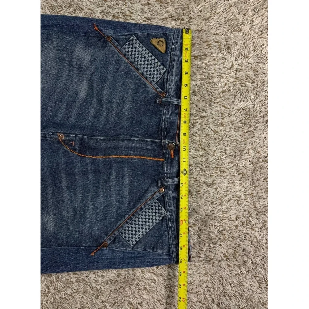Akademiks Baggy Jeans Y2K Hip Hop Streetwear Skate Denim Checkered Panel Mens 38